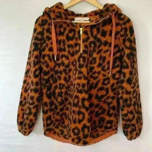 Loft Cheetah Print 1/4 Zip Up Hoodie XS